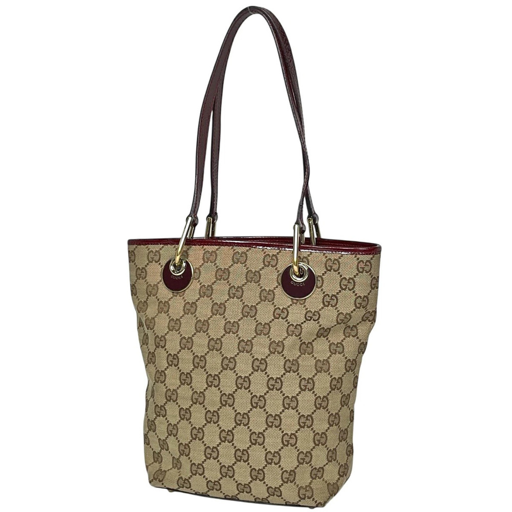 Gucci GG tote bag shoulder canvas Beige Cream red